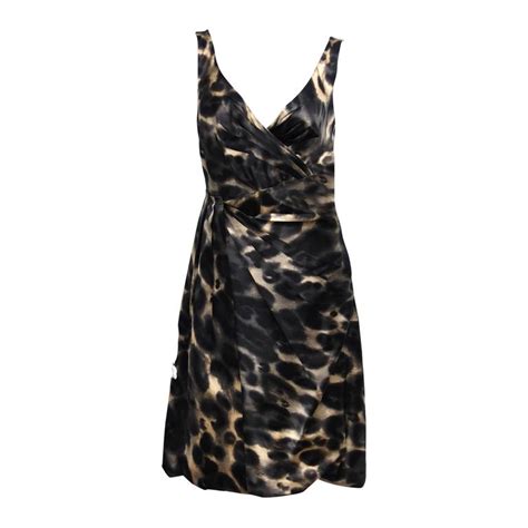 prada silk sleeveless animal print dress size 44|real prada dresses.